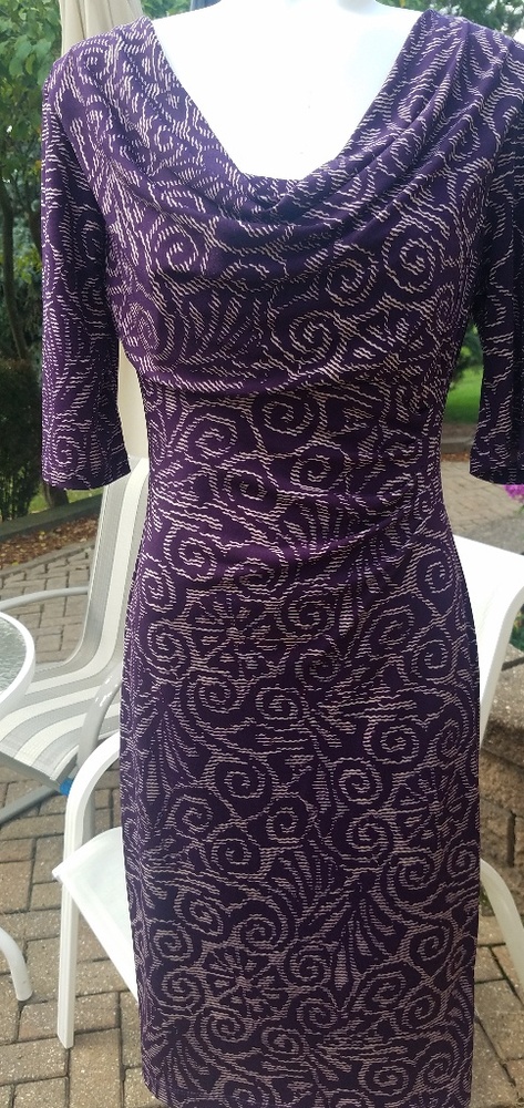 Connected Apparel drape neck dress, 6
